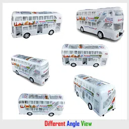 wasinat toys stores Non Rechargeable White Double Decker Bus Toy for Kid image 5