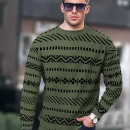 Men Printed Round Neck Cotton Blend Green T-Shirt-image-19