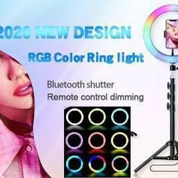 Webilla Ring Light, 13'' RGB Ring Light with adjustable Tripod Stand, Mini LED Dimmable Selfie Ring Light with Cell Phone Holder Desktop LED Lamp with USB Ring Flash image 5