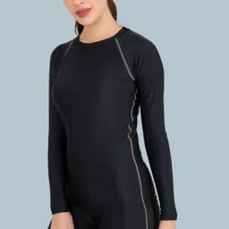 ninq Women Solid Round Neck Polyester Black T-Shirt-picture-19