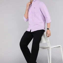 arrow sport Men Slim Fit Solid Cut Away Collar Casual Shirt image 2