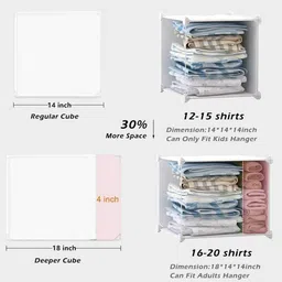 luhi 4-Door 4+2-Shelf Plastic almirah for kids, almirah of clothes ,cupboard PC Collapsible Wardrobe image 3