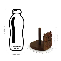 ExclusiveLane Brown  Owl On A Roll Hand Carved Toilet Roll Holder image 3