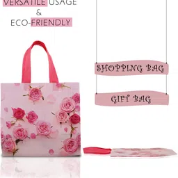 heart home PVC Gulab Bags for Lunch-Grocery-Shopping|Pack of 30|Pink Pack of 30 Grocery Bags image 5