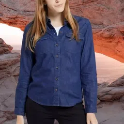 houseofcommon Women Regular Fit Self Design Button Down Collar Casual Shirt image 3