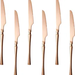 oicia Rose-Gold Dinner Table Knife, Modern Design Butter Spreader Knife, Table Knives Stainless Steel Steak Knife Set-picture-26