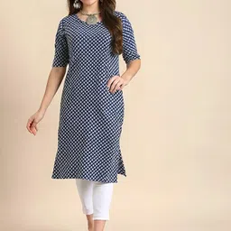 1 stop fashion Pack of 4 Women Printed Crepe A-line Kurta image 3