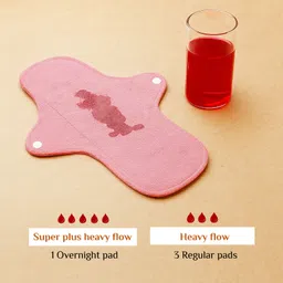 senzicare Reusable Sanitary Cloth Pads for Women (3 Regular Pads+1 Overnight Pad)Washable Sanitary Pad image 3