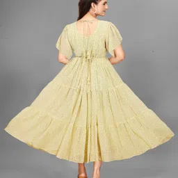 rosasignora Women Maxi Yellow Knee Length Dress image 2