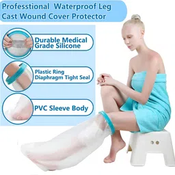 glitzn Waterproof Cast Covers for Shower Leg Protector(Adult Long Leg) Leg & Thigh Lifters image 5