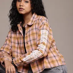 roadster Women Regular Fit Checkered Casual Shirt-picture-14