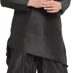 Men Art Silk Kurta Dhoti Set-image-93