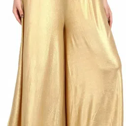 pinovo Women Relaxed Gold Viscose Rayon Trousers image 4