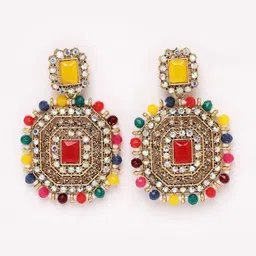 Sukkhi Gold-Plated Kundan-Studded & Beaded Jewellery Set image 4