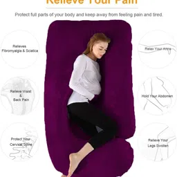 ozly Microfibre Pregnancy Pillow Pack of 1 Solid J Shape image 1