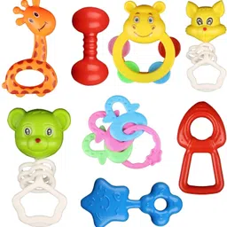 arizon 8 Pc Colorful Shake & Grab Rattles with Soothing Teethers | BPA-Free & Non-Toxic Rattle-picture-27
