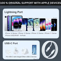 RoarX Lightning Cable 6 A 1 m USB Type C to Lightning Fast Mobile Charging Cable Compatible for iPhone image 5