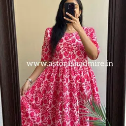 medivi Printed Viscose Rayon Stitched Anarkali Gown image 3