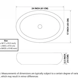 eleactceramic ELEACT CERAMIC TABLE Top (L61 X W43 X H14Cm) AD 2203 TABLE TOP ELEACT CERAMIC TABLE Top (L61 X W43 X H14Cm) AD 2203 TABLE TOP Table Top Basin image 5