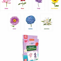 spartan kids Action and Flower Flash cards For Kids ( Flash cards for Kids Combo ) (Set of 2) image 3