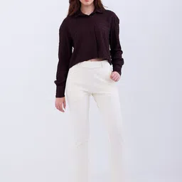 spykar Women Relaxed Fit Fit Solid Button Down Collar Casual Shirt image 5