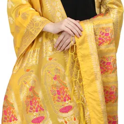 rrk Art Silk Woven Black Women Dupatta image 3