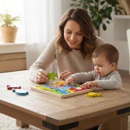 vhd Multicolor Wooden Animal Puzzle – Fun & Educational Toy for Kids W143 image 5