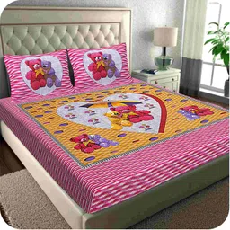 nspr 144 TC Cotton Double Checkered Flat Bedsheet-picture-14