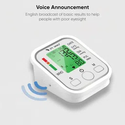 DR VAKU Fully Automatic Digital Blood Pressure Machine with Adjustable Arm Cuff, Talking Function & 20W Type-C Adapter BP Monitor Bp Monitor image 4