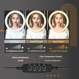 Flipkart SmartBuy 10 inch LED Selfie Ring Light with Mobile Holder for Photo, Video| 3 mode Ring Flash image 4