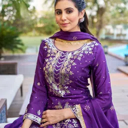 skyliner ROHITA Embroidered Anarkali Kurta, Bottom & Dupatta Set image 2