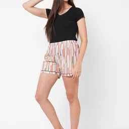 FashionRack Women Red & Grey 2 Printed Lounge Shorts image 5