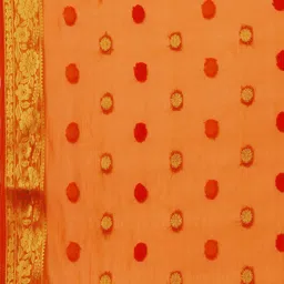 Rani Saahiba Orange Zari Woven Chiffon Saree image 3