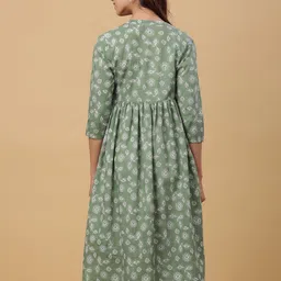 CRAFIQA Tropical Printed Maternity Empire Midi Cotton Dress image 2