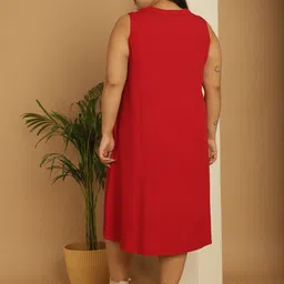 theRebelinme Plus Size V-Neck Sleeveless A-Line Midi Dress image 5