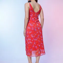 DEBONATELLA Floral Print A-Line Midi Dress image 4