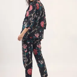 SANSKRUTIHOMES Floral Printed Pure Cotton Top With Trousers & Jacket image 4