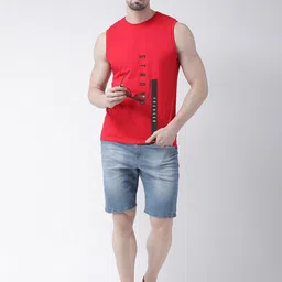 Friskers Pack Of 2 Typography Printed Sleeveless Cotton Slim Fit T-shirt image 5