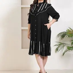 DEEBACO Plus Size Tiered Shirt Dress image 5