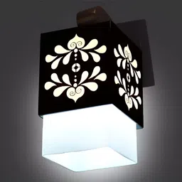 Whiteray Brown & White Textured Quirky Ceiling Lamp image 3