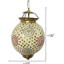 Fos Lighting Gold Toned Chandni Tilak Big Hanging Lamp image 5