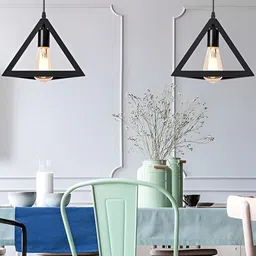 Whiteray Black Triangle Shaped Metal Ceiling Lamp image 2