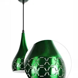 Whiteray Green & White Textured Quirky Ceiling Lamp image 2