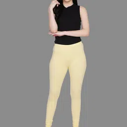 SPIFFY Women Plus Size Yellow Solid Churidar image 5