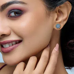 Joyalukkas 22KT Gold Gem Stone Studded Earrings-2.13gm image 3