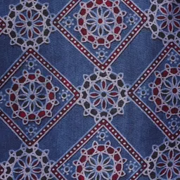JAYPORE Blue & Maroon Ethnic Motifs Printed Square Cushion Cover image 2