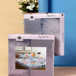 arrabi Multicolor Floral 300 TC Cotton Blend Double King Sized Bedsheet With 2 Pillow Covers image 5