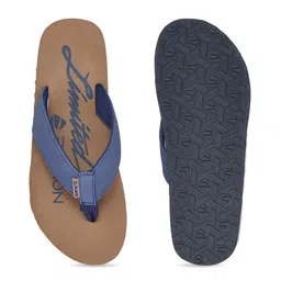 Duke Men Tan & Blue Printed Thong Flip-Flops image 4