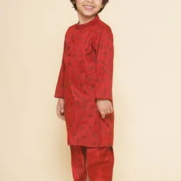 Sethukrishna Boys Floral Printed Regular Kurta with Dhoti Pants image 5