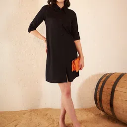 DENNISON Shirt Collar Shirt Dress-image-1